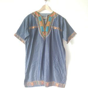 Tunic dress with tribal print trim sz.M